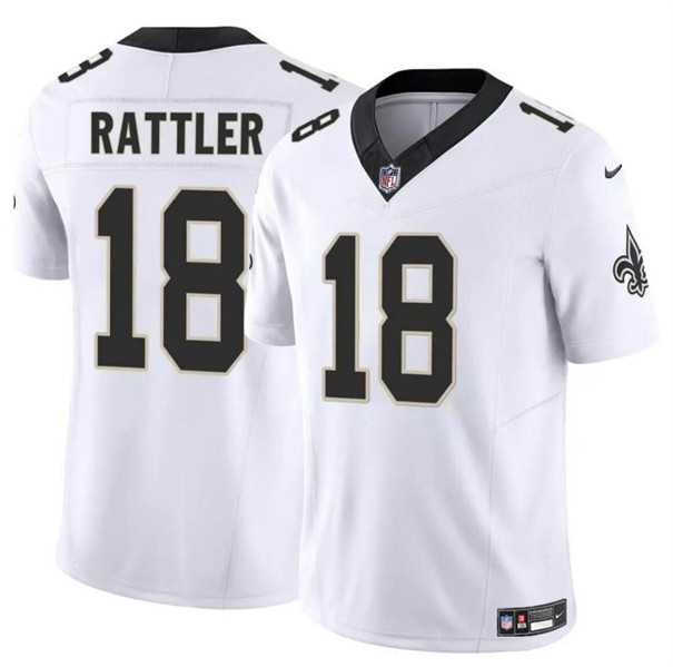 Men & Women & Youth New Orleans Saints #18 Spencer Rattler White F.U.S.E. Vapor Limited Football Stitched Jersey
